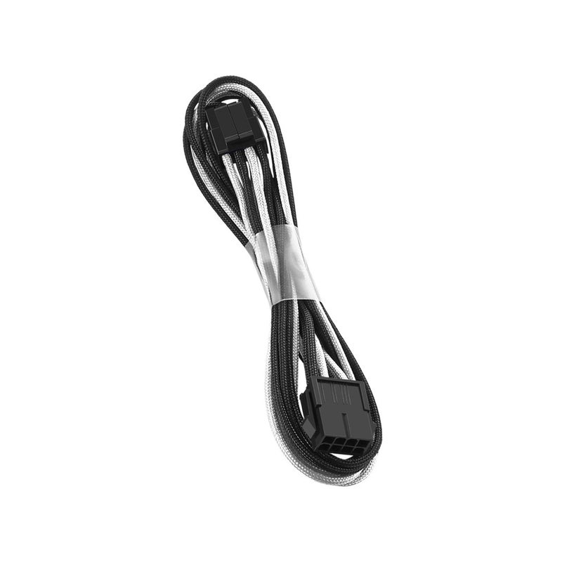 CableMod Classic ModFlex Sleeved EPS 4+4 pin Extension (Black + White, 45cm)